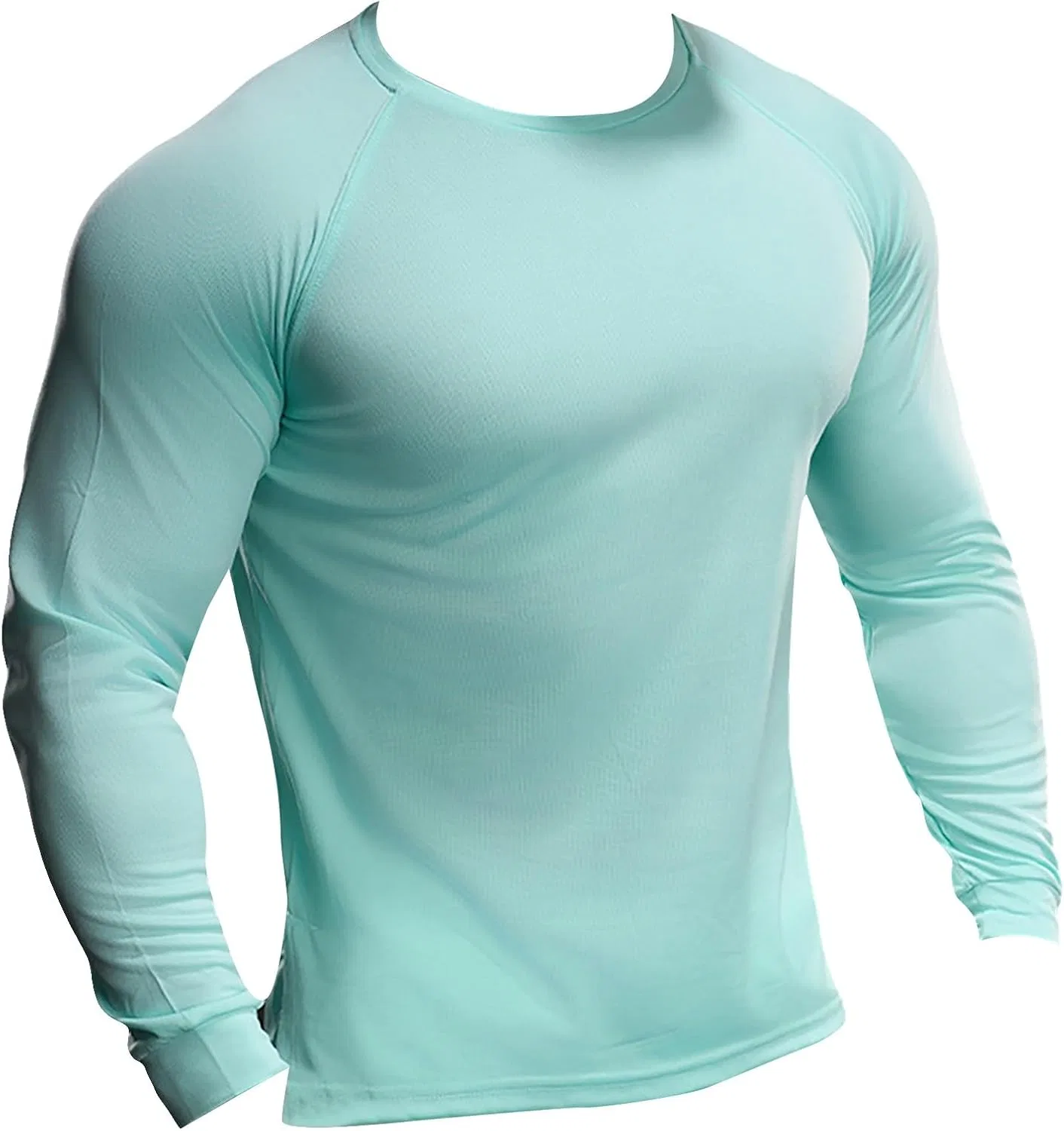 Мужская компрессионная футболка с длинным рукавом, Light Green — фото 4