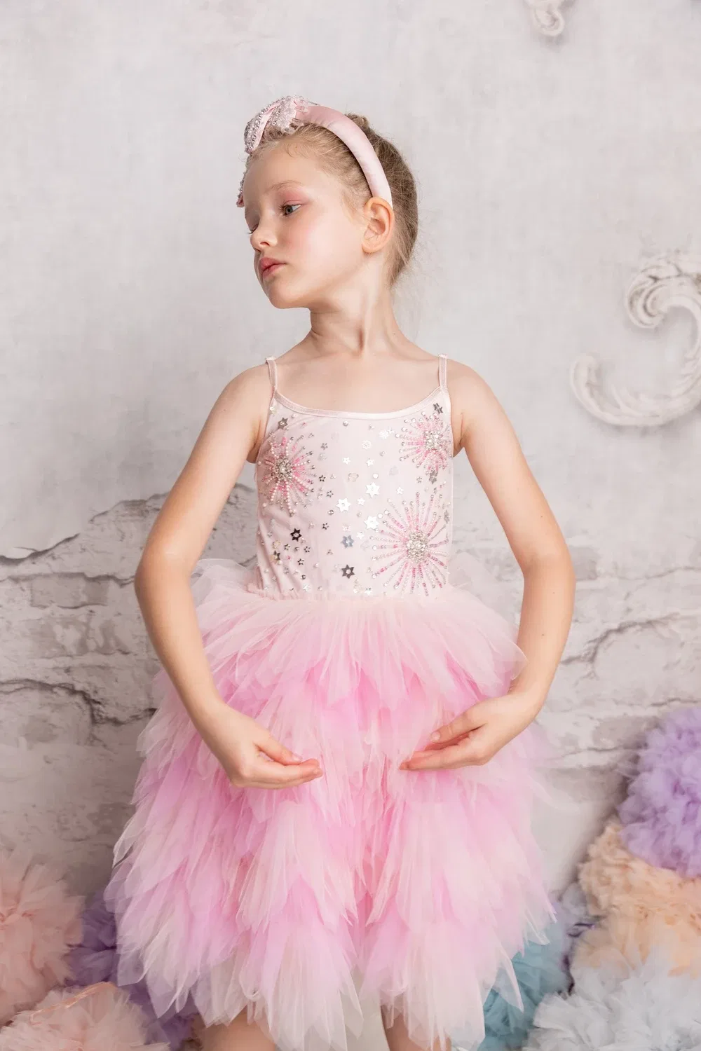 Платье из джерси и фатина Fireworks Tutu Du Monde, розовый — фото 4