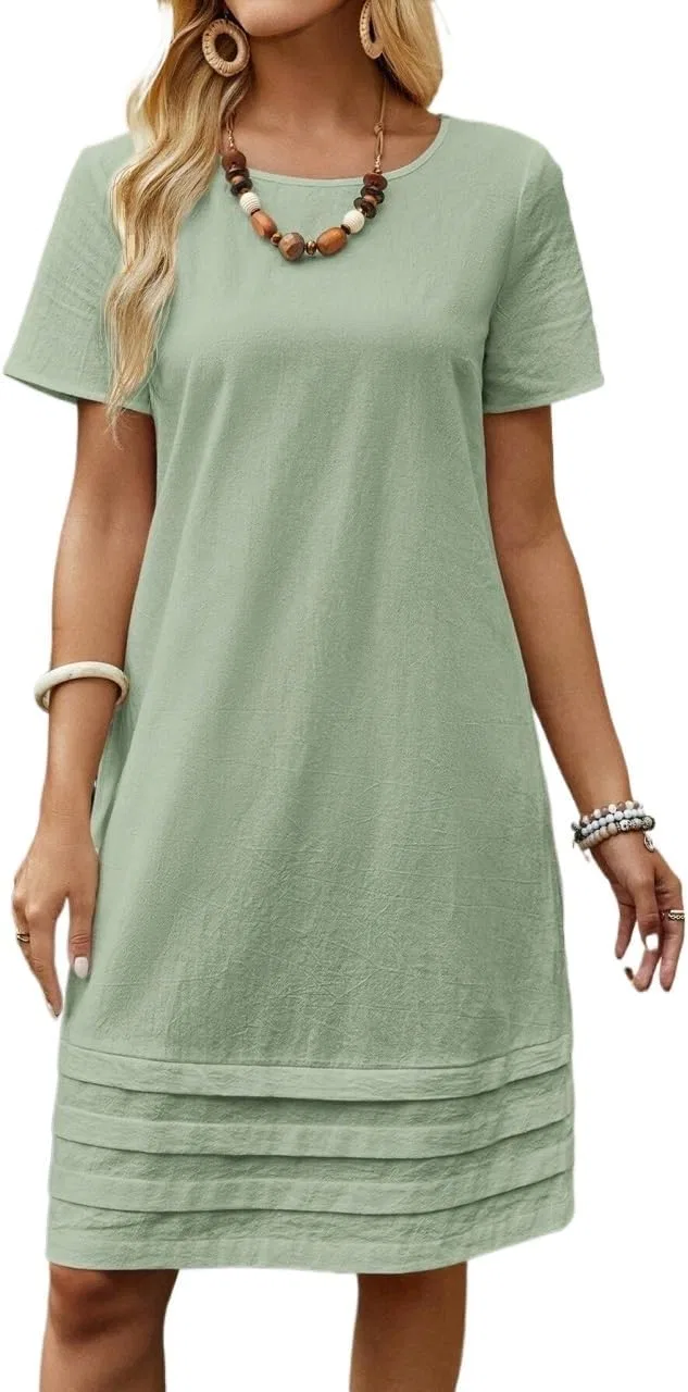 Женское повседневное платье с защипами Knee Length Tee, Mint Green