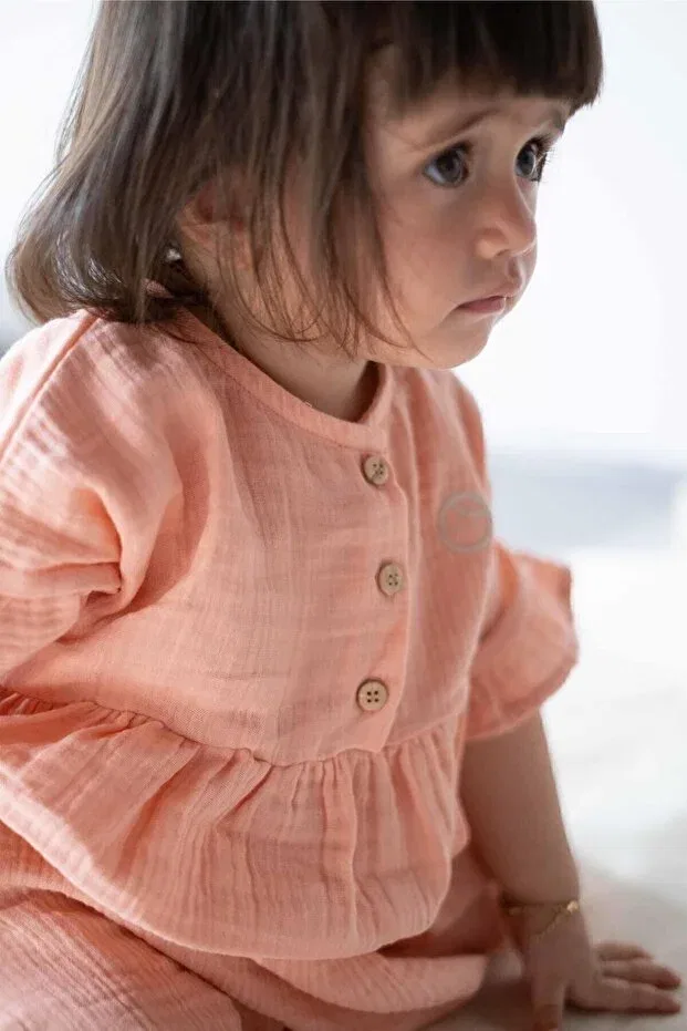 Детское платье для девочек хлопковое Little Gusto, Pink — фото 2