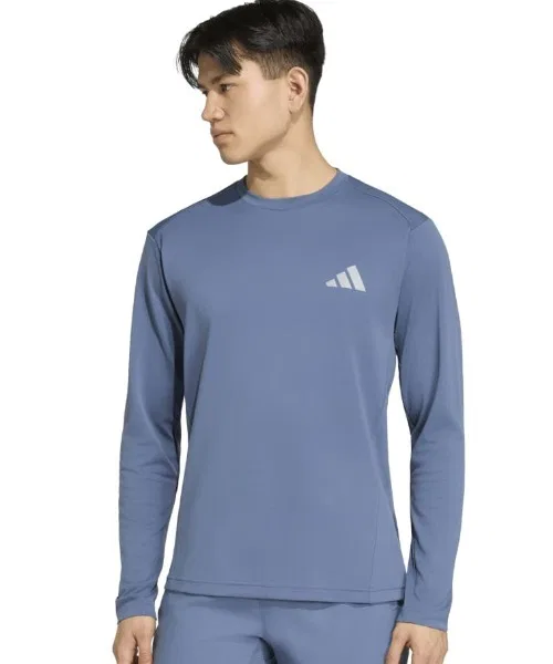 Мужская футболка с длинным рукавомс принтом M Carat Adidas, Blue Grey