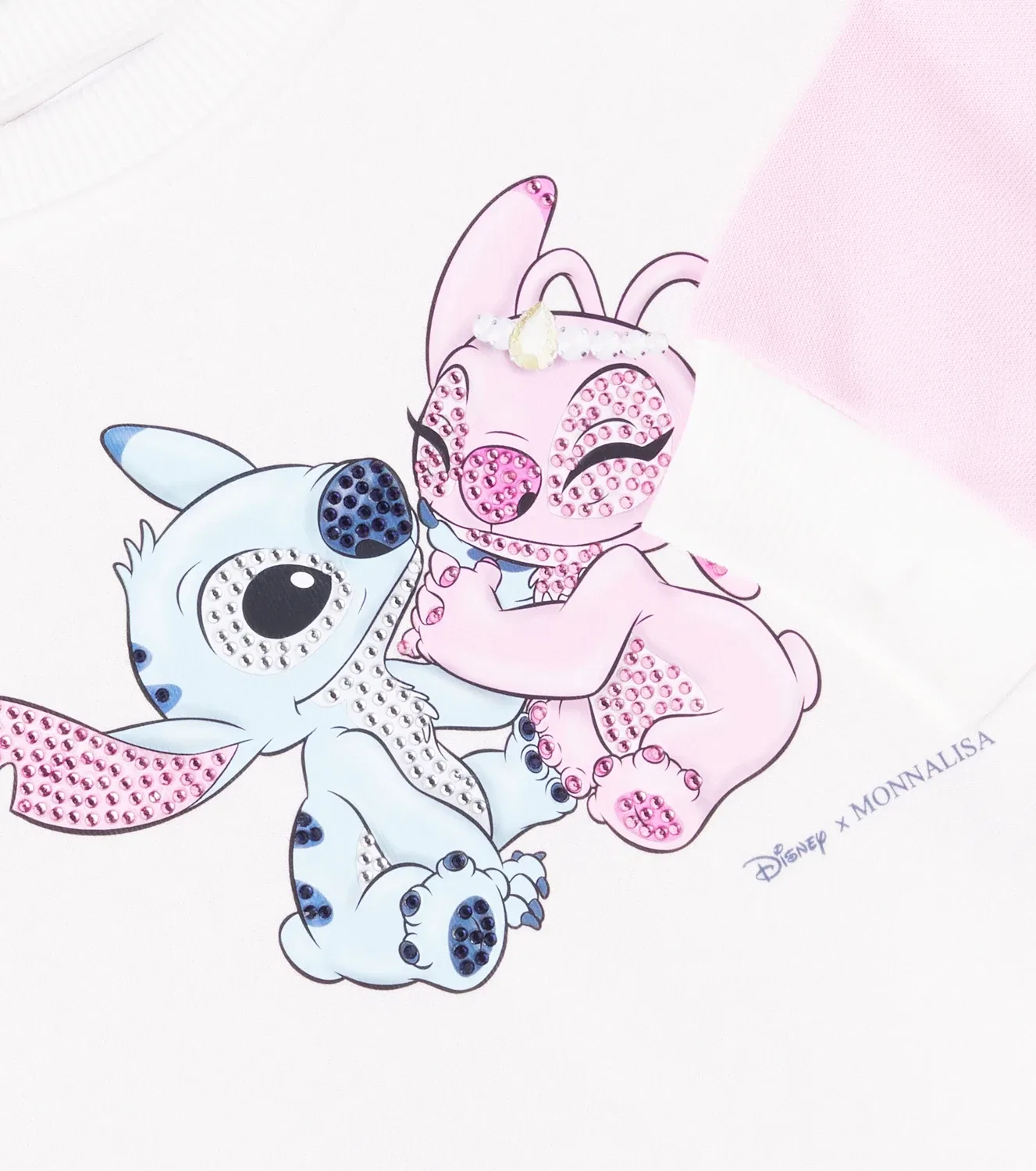 Свитшот хлопковый с вышивкой Stitch Monnalisa, белый — фото 3