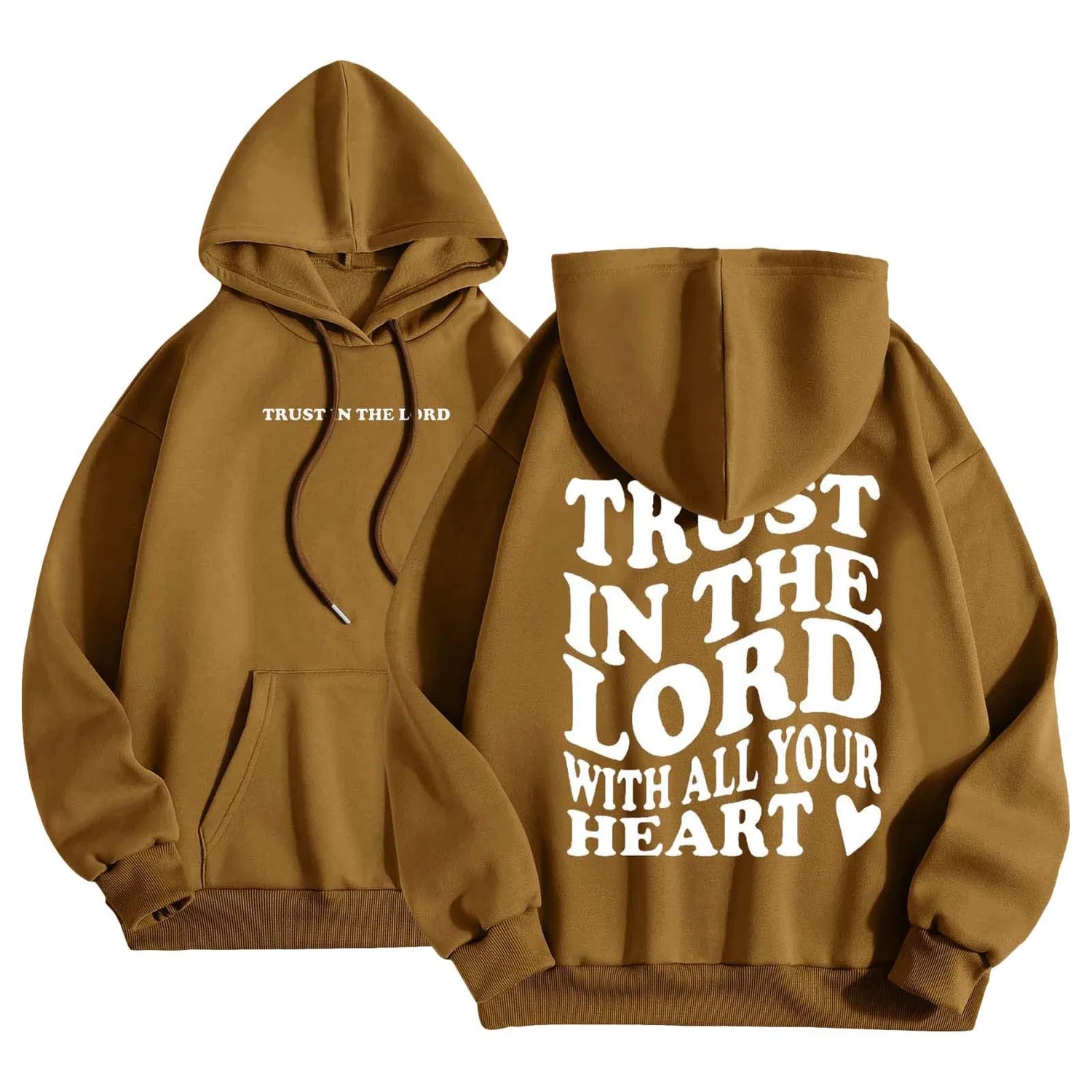 Женский худи с принтом Jesus Loves You, Z02 Brown