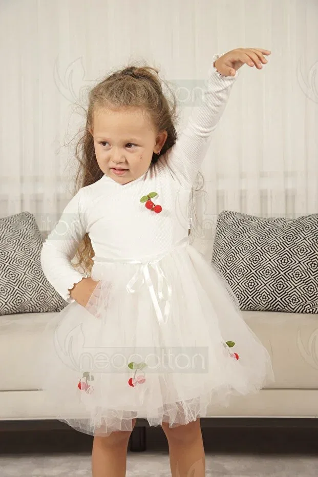 Детское платье для девочек хлопковое Neocotton, Long White