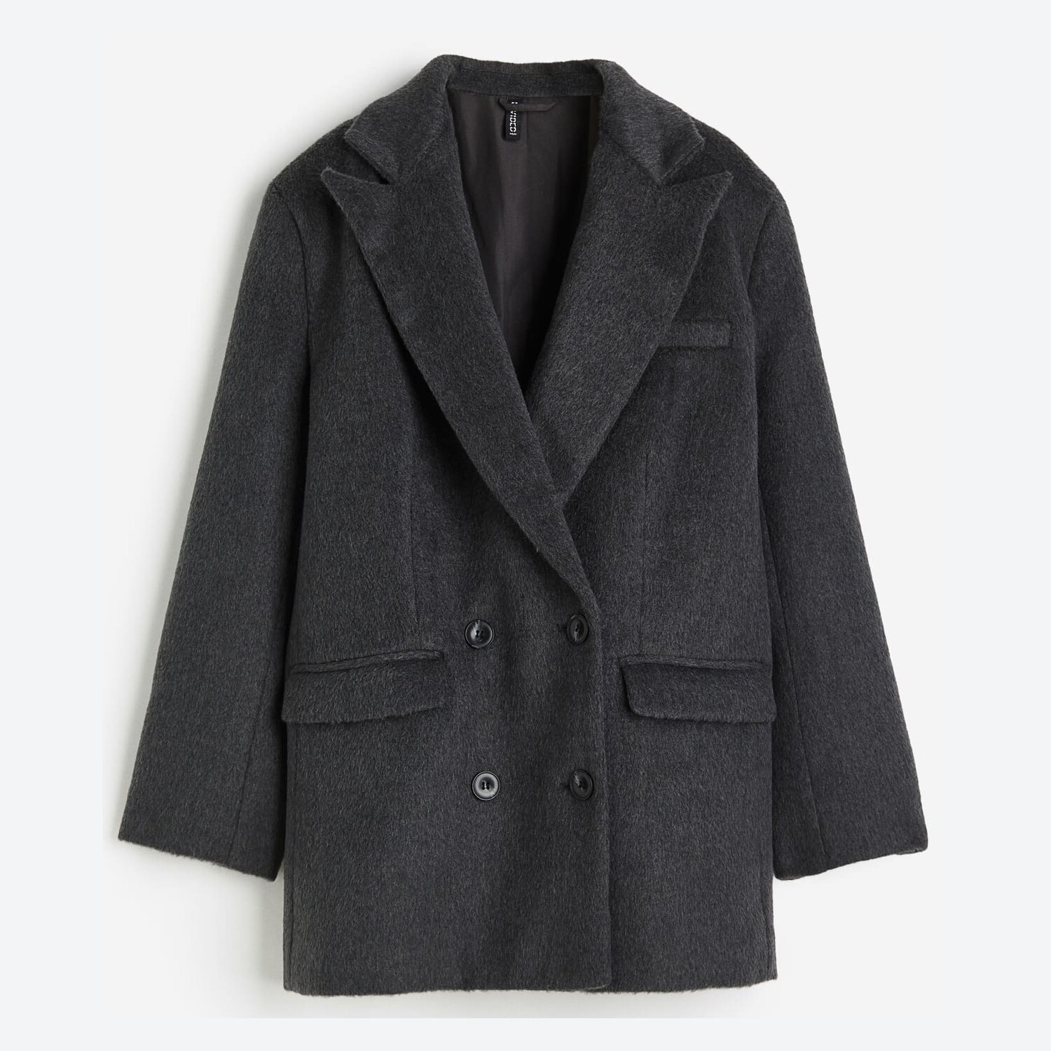 

Блейзер H&M Oversized Double-breasted, темно-серый