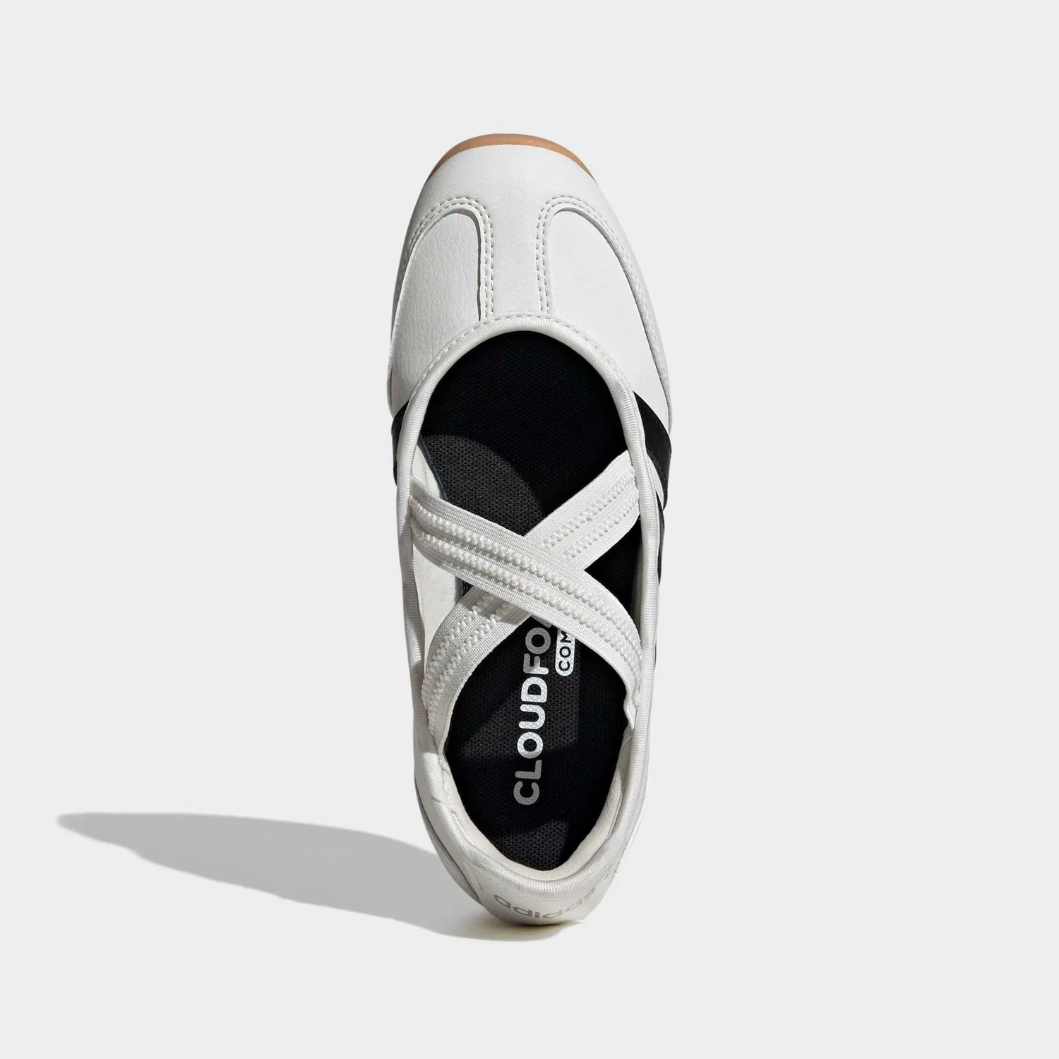 Детские балетки с эластичным ремешком Barreda Mary Jane Adidas Sportswear, Core White/Core Black/Silver Metallic — фото 4