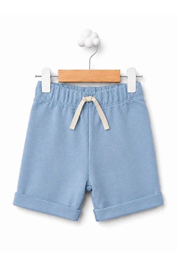 Детский комплект шорт для мальчиков 100% хлопок Basics For My Baby, Light Blue-Gray-Navy Blue — фото 2