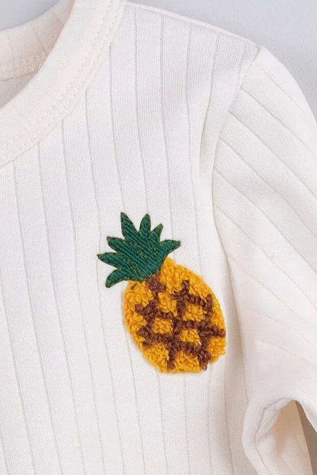 Детская футболка с вышивкой с длинным рукавом Bondberro, Pineapple — фото 4