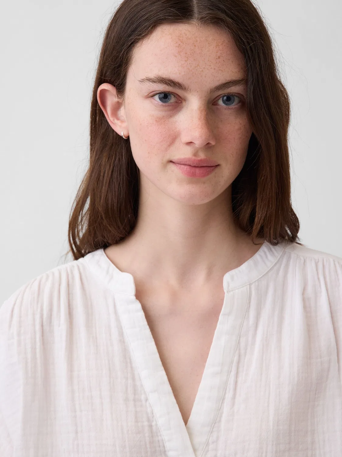 Топ Oversized Split-Neck Gap, белый — фото 4