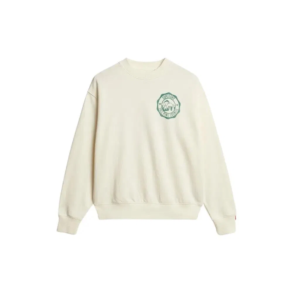 Женский свитшот оверсайз с длинным рукавом Lo-Fi Outdoor Superdry, Beige / Cremefarben