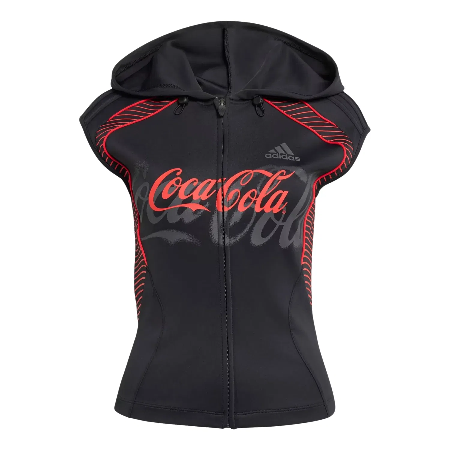 Женское худи с принтом Adidas x Coca-Cola Slouchy Gfx Hooded Top, черный