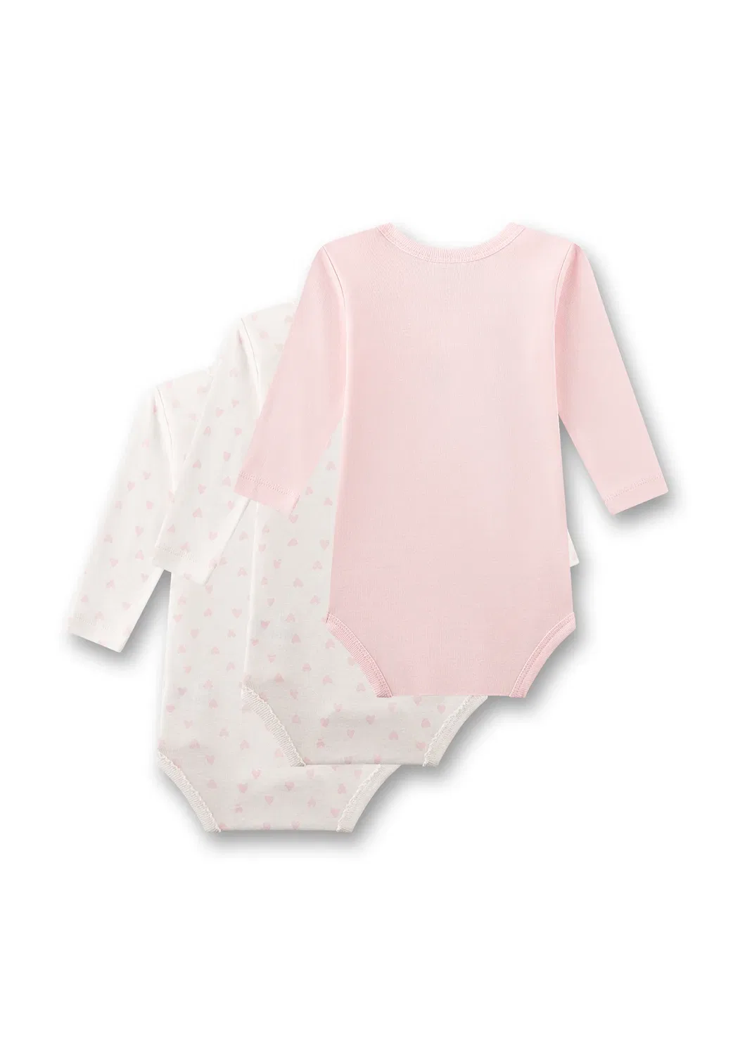 Baby-Body (dreierpack) langarm & Rosa Herzchen - боди Sanetta, Beige — фото 2