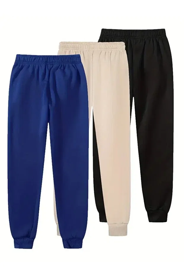 Детские спортивные штаны для девочек с принтом Daxis Sportwear Company, Black-Bone-Blue — фото 2