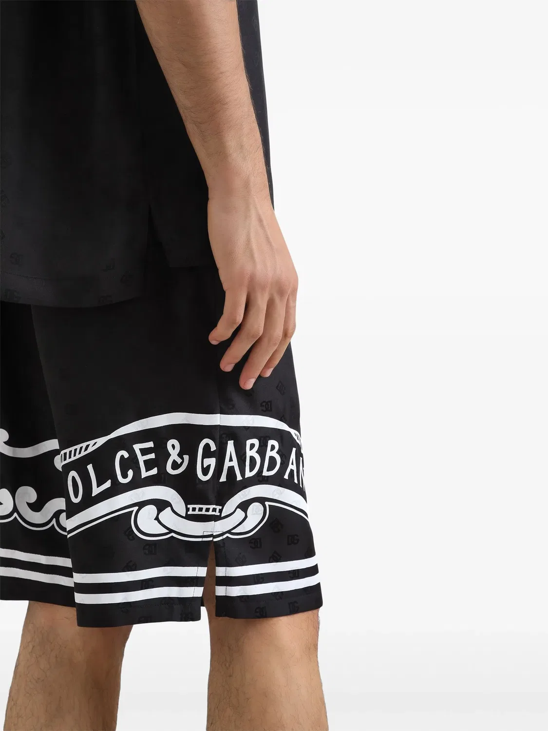 Шорты-бермуды с логотипом Dolce & Gabbana, черный — фото 4