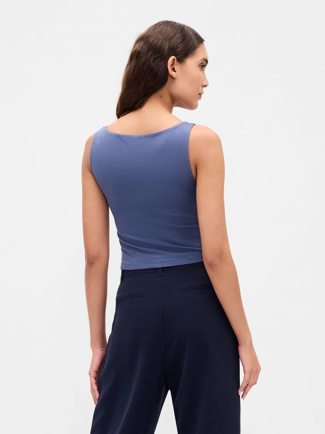 Топ-борцовка Gap Close Knit Jersey, синий — фото 2