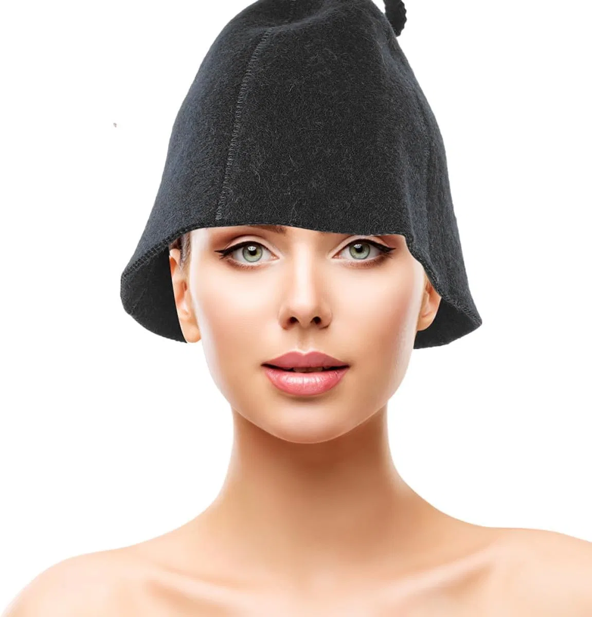 Сауна-шапочка Artibetter, 2 шт, из шерстяного войлока, синяя — фото 4