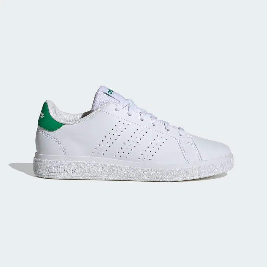 Кроссовки с перфорированными полосками Advantage Base 2.0 adidas, Бело-зеленый
