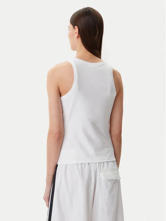 Топ slim fit Essentials Linear Adidas, белый — фото 3