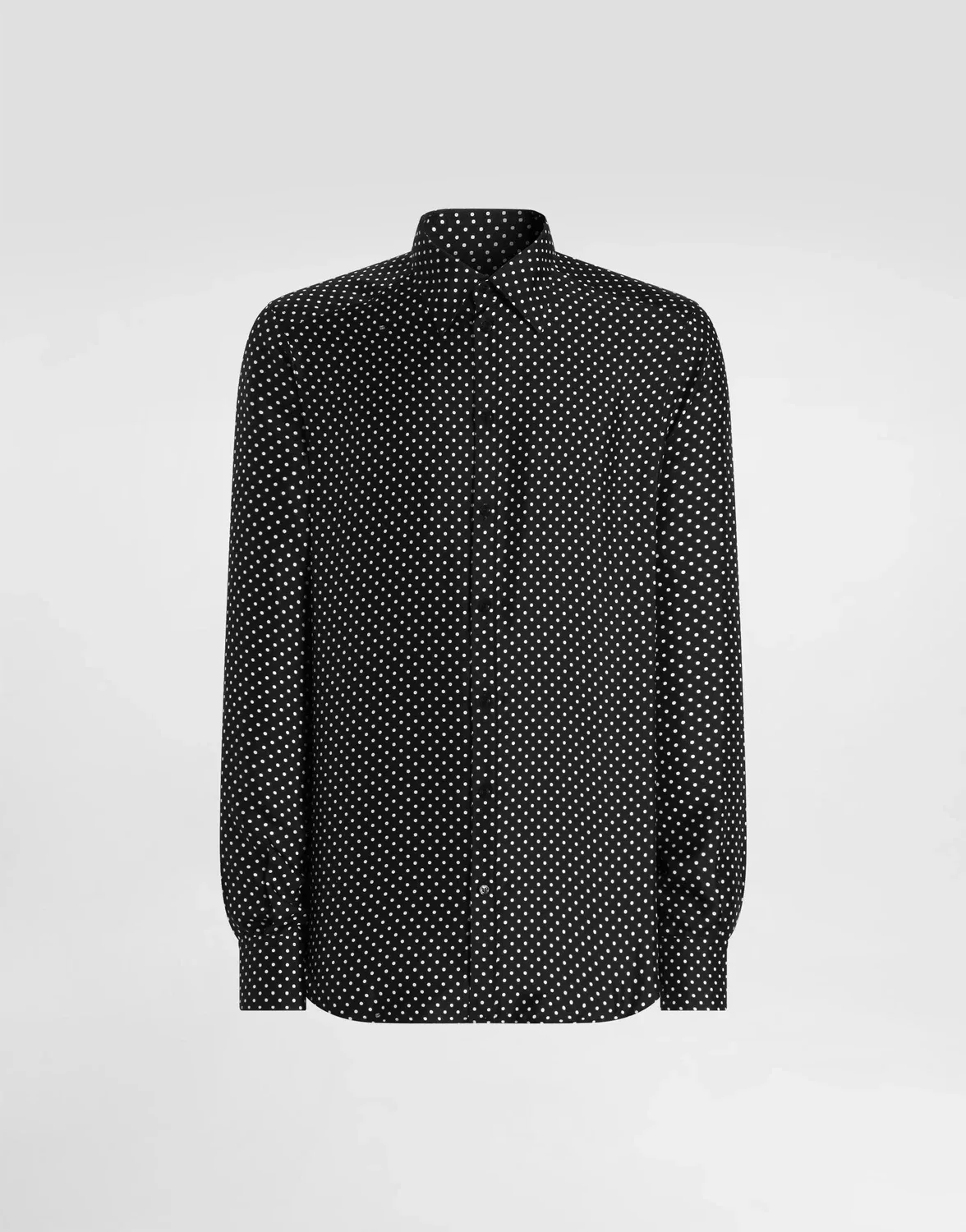 Сорочка из шелкового твила с принтом в горошек Polka dot, мартини DOLCE & GABBANA, бежевый