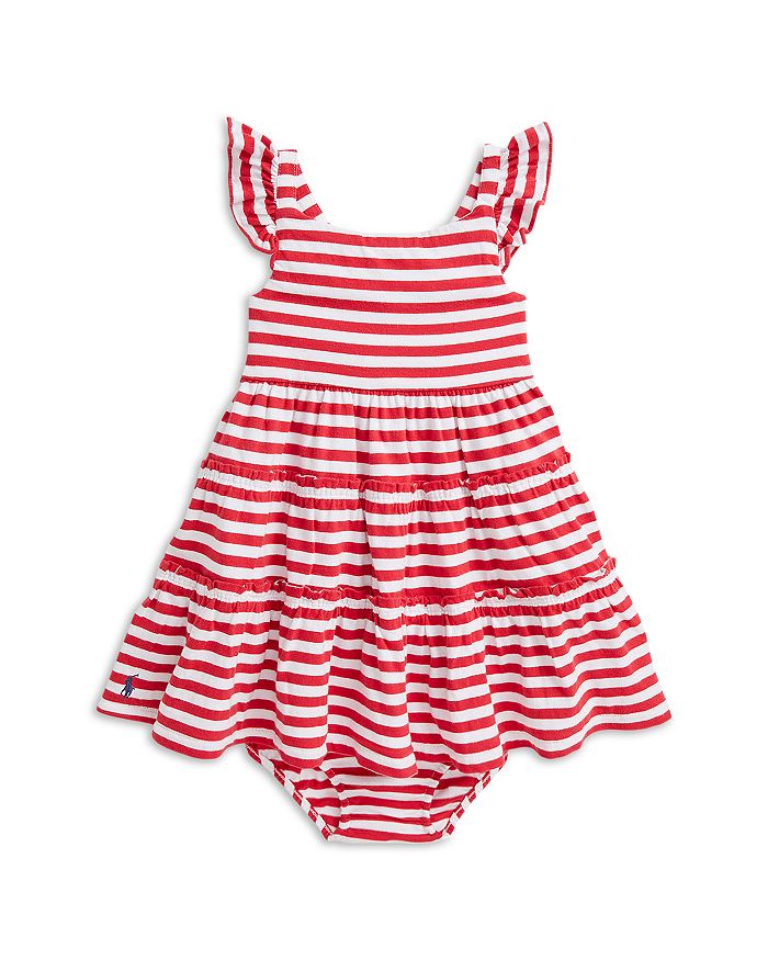 

Платье и шортики для девочки из хлопкового джерси в полоску - Baby Ralph Lauren, мультиколор