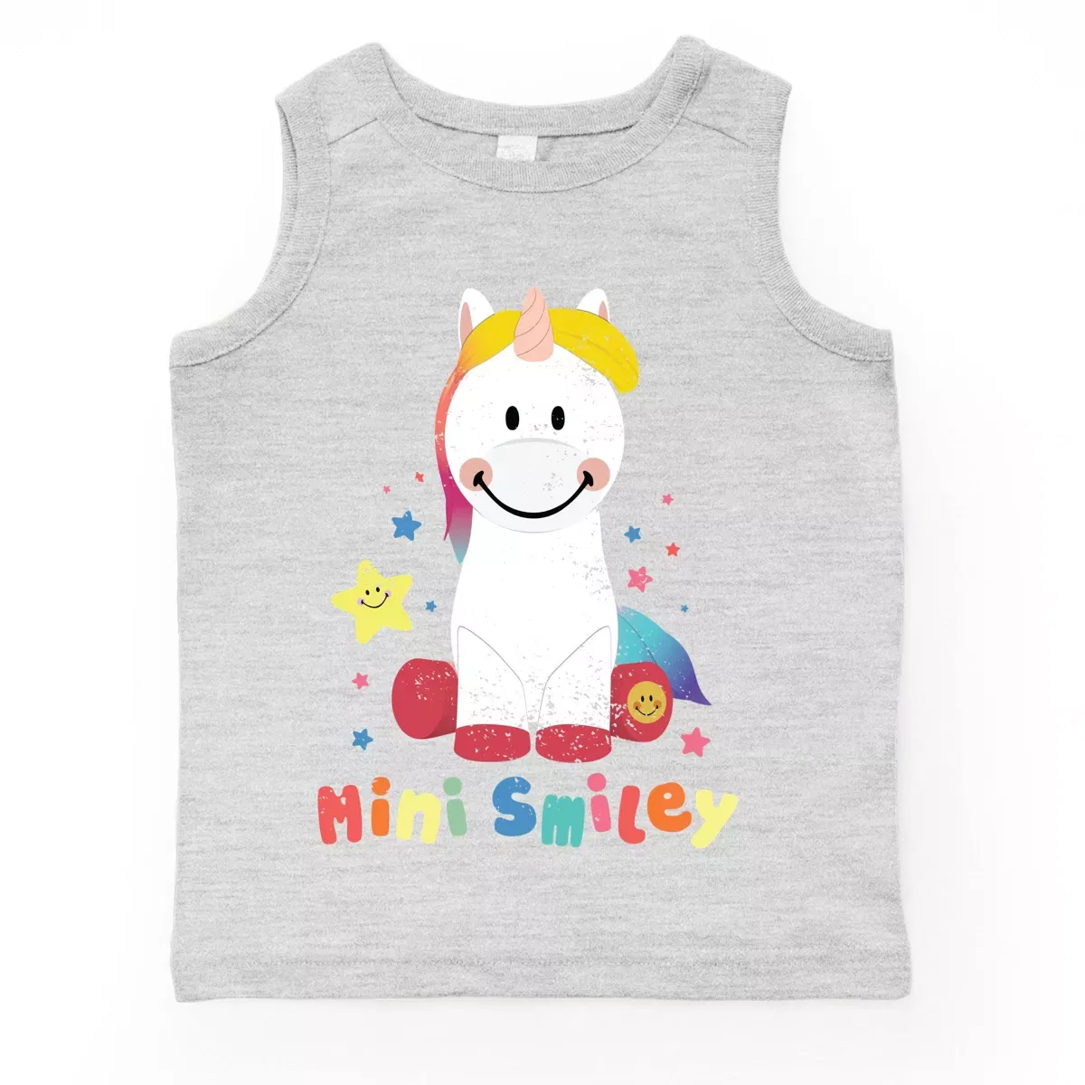 Детский топ без рукавов с принтом Mini Smiley Unicorn Distressed The Juniper Shop, Navy