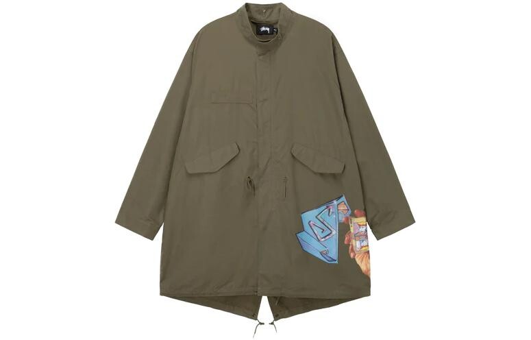 Куртка-парка с графическим принтом Stüssy Stussy, зеленый — фото 2