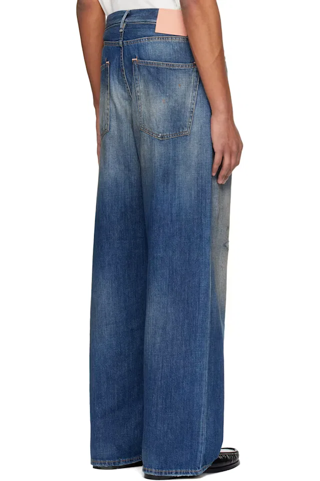 Синие джинсы свободного кроя 1981 года Acne Studios — фото 3