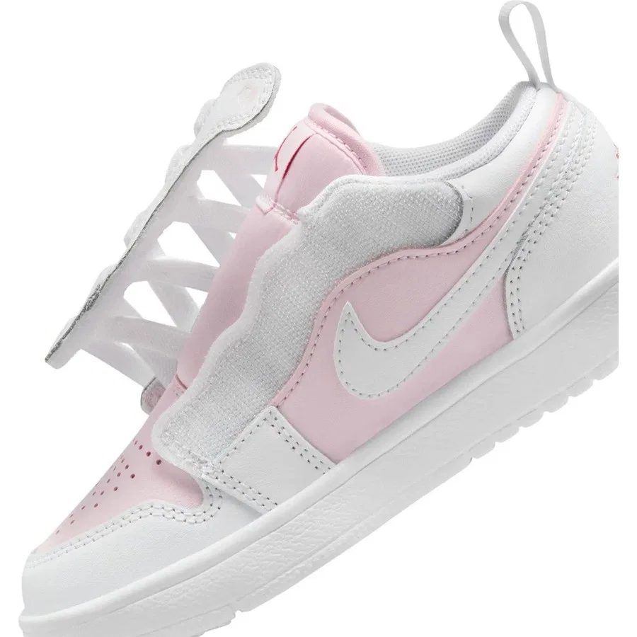 Кроссовки повседневные с липучками Nike Jordan 1 Low Alt Leather, Розовый — фото 2
