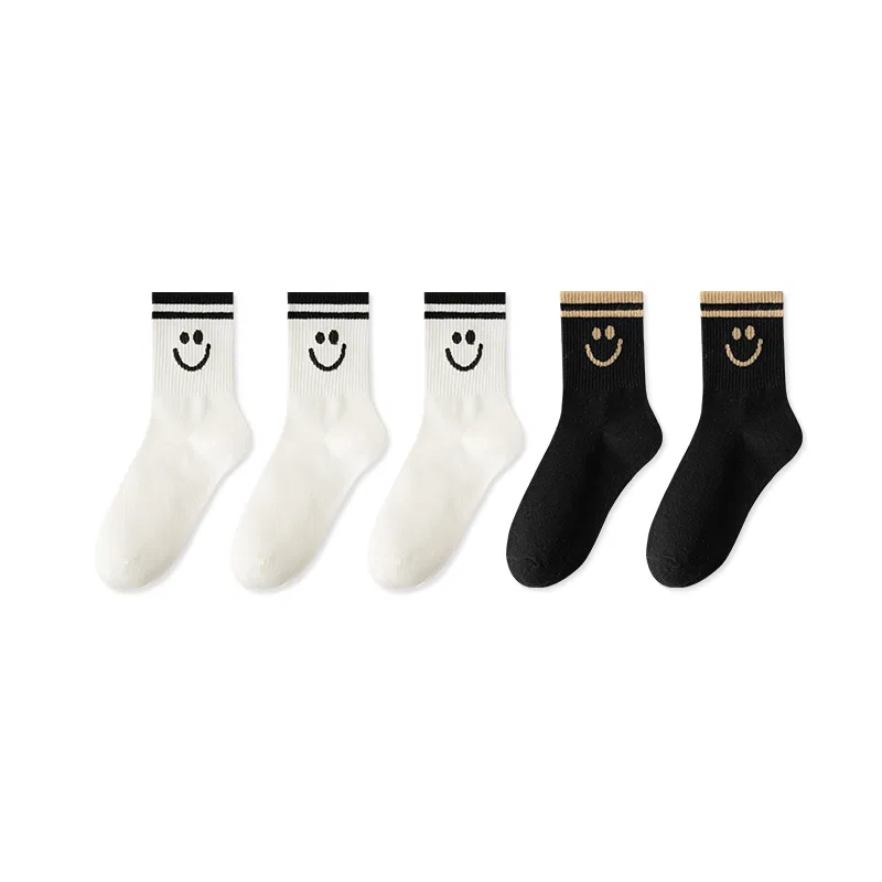 Детские гольфы 5 пар 2 Black+3 White MINISO, Black White