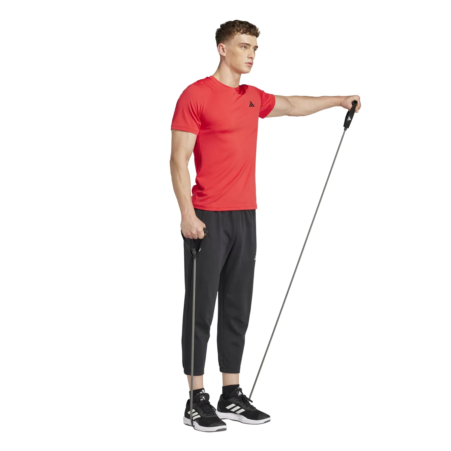 Мужская футболка с принтом Train Essentials Training Tee adidas, Shiny Red/Black — фото 3