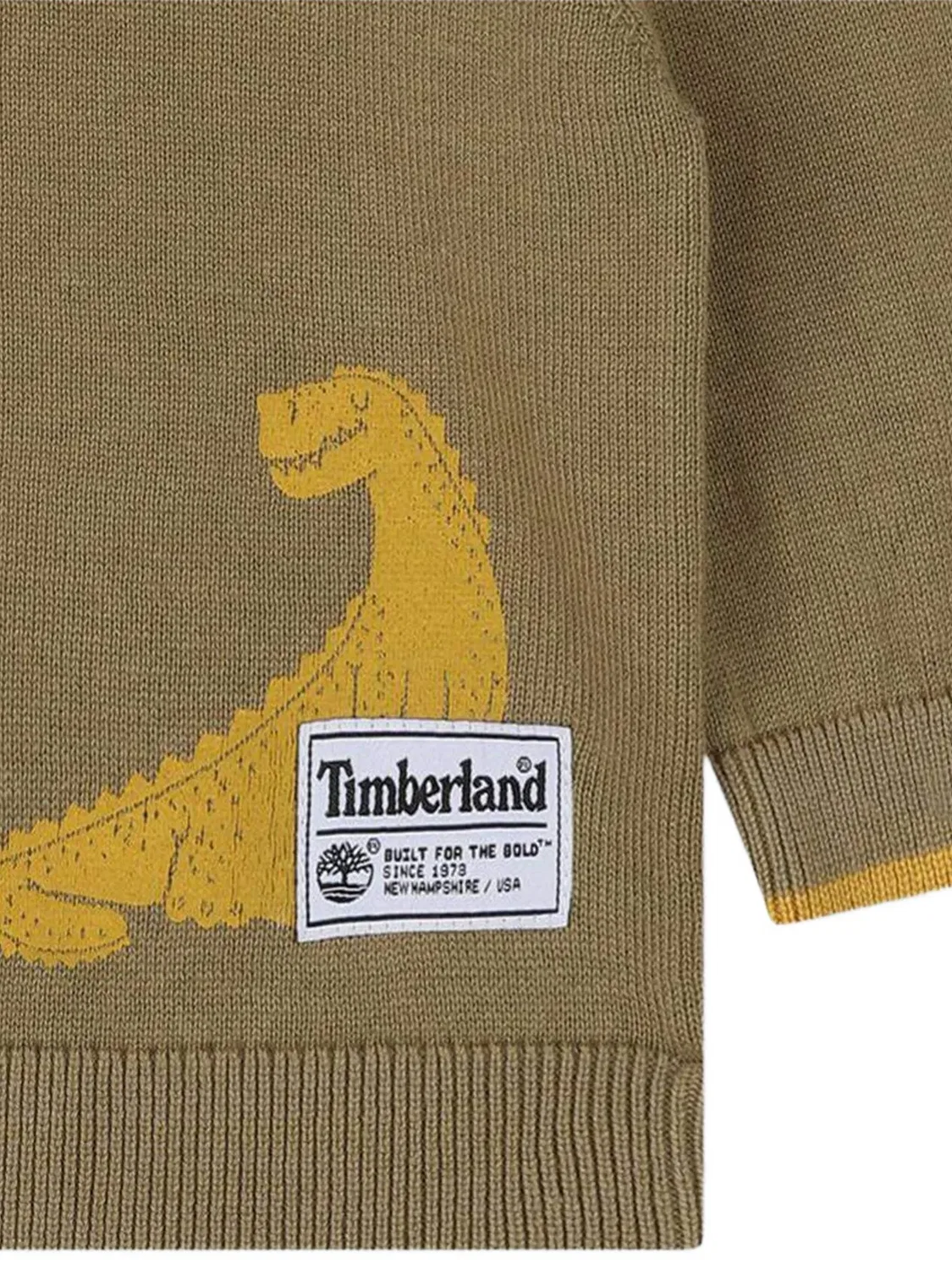 Свитшот с аппликацией динозавра Timberland, коричневый — фото 2