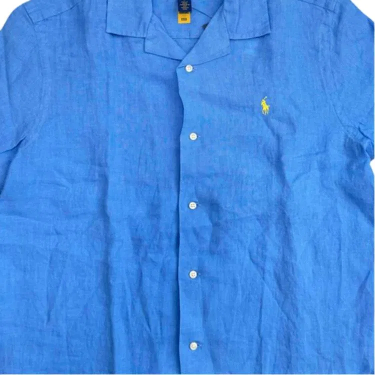 Детская рубашка с воротником Polo Ralph Lauren, Blue — фото 4