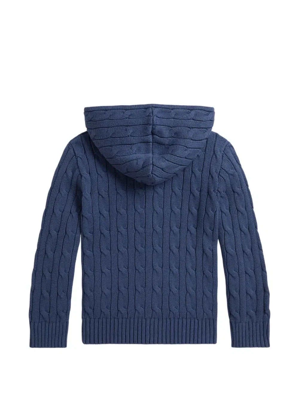 Джемпер с капюшоном крупной вязки Polo Ralph Lauren Kids, синий — фото 2