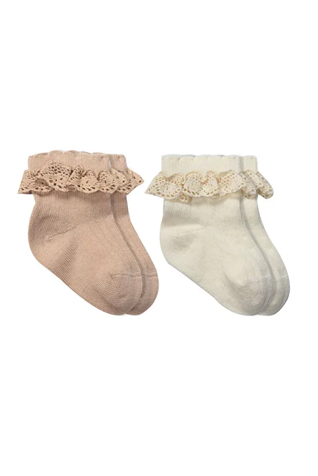 Детский комплект носков для девочек хлопковый Bistyle, Brown Cream