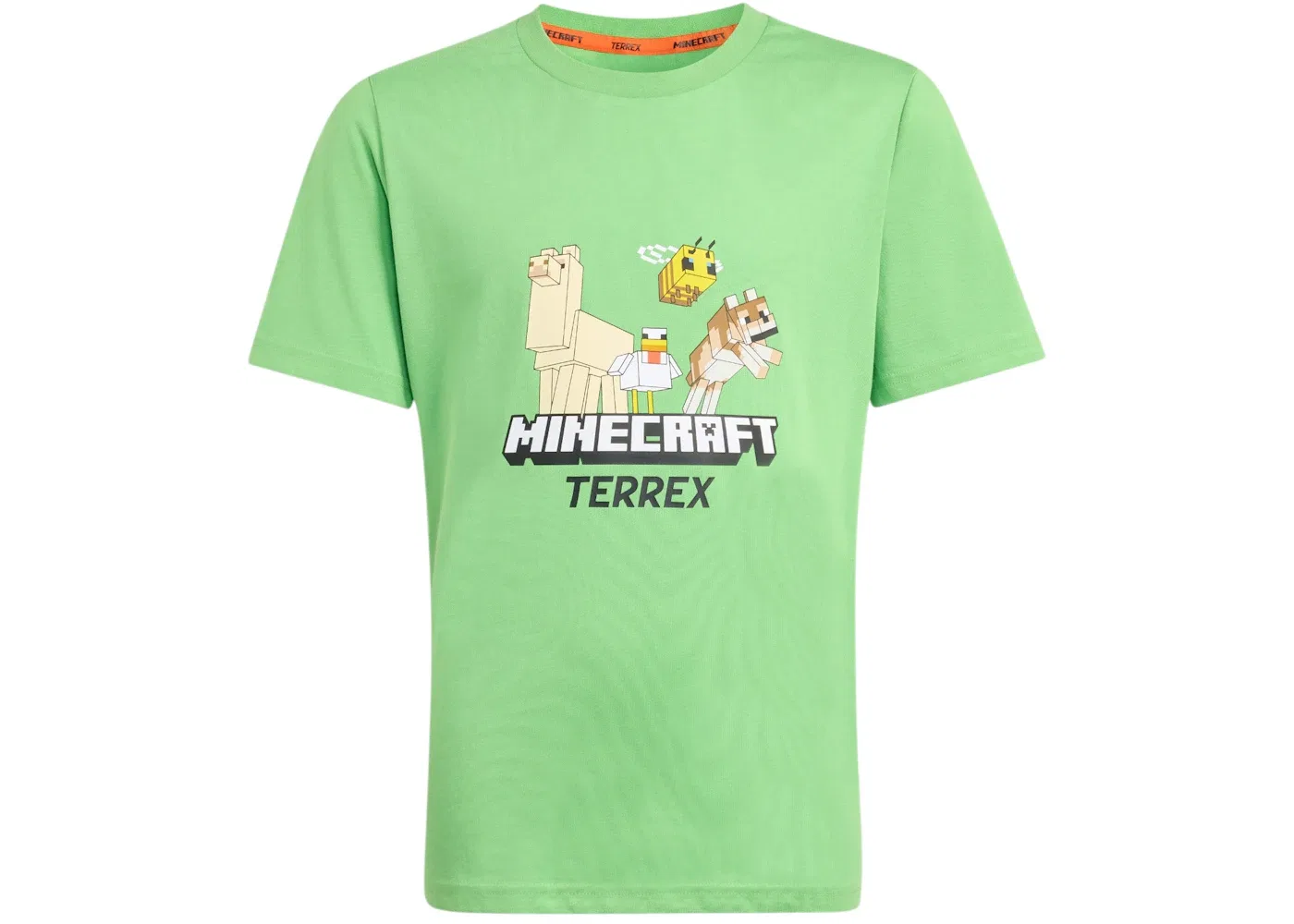 Детская футболка с принтом Adidas Minecraft Terrex T-Shirt, Semi Lucid Lime