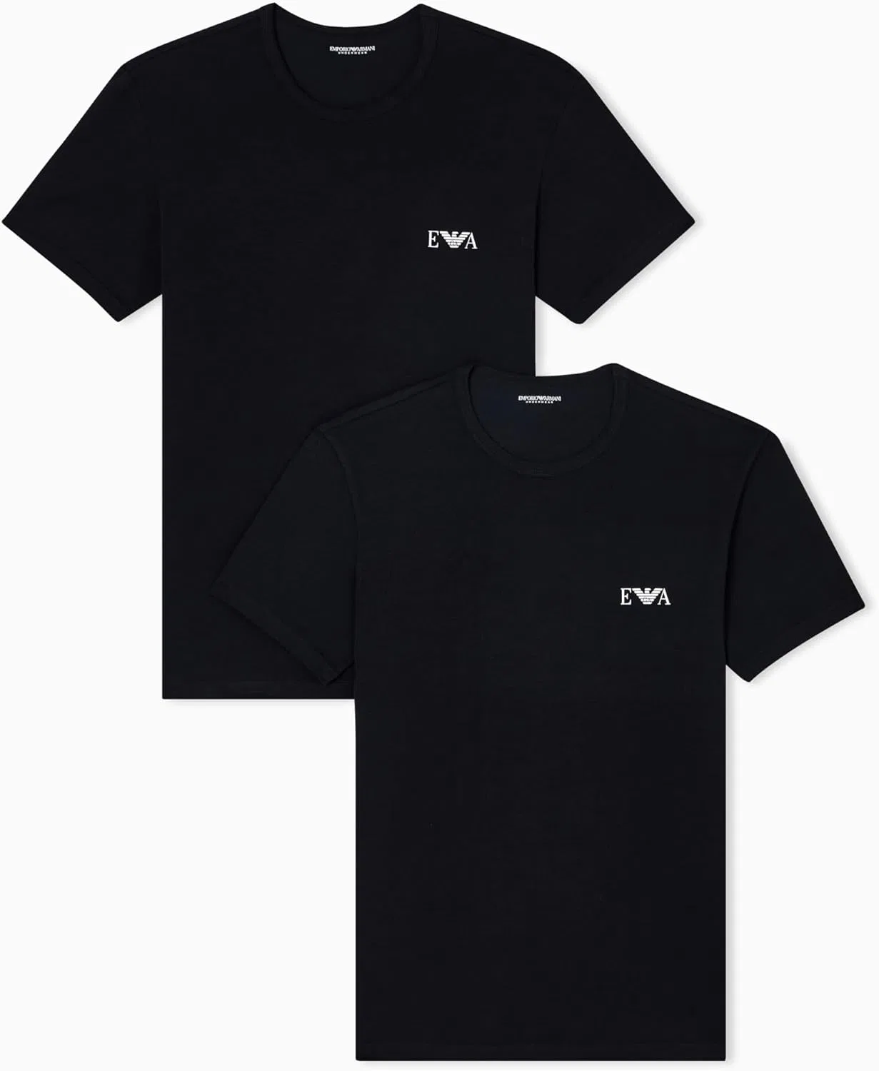 Мужская футболка с логотипом EA Emporio Armani, Black/Black (2 шт.)