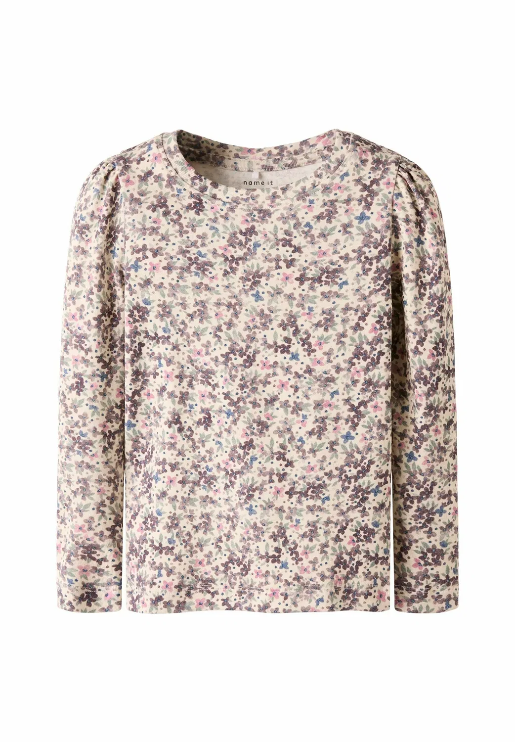 Топ приталенного кроя с длинными рукавами Name It, Peyote Melange