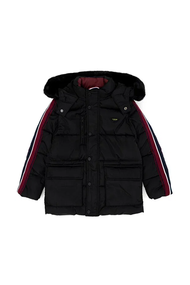 Детское пальто для мальчиков с капюшоном U.S. Polo Assn., Черное