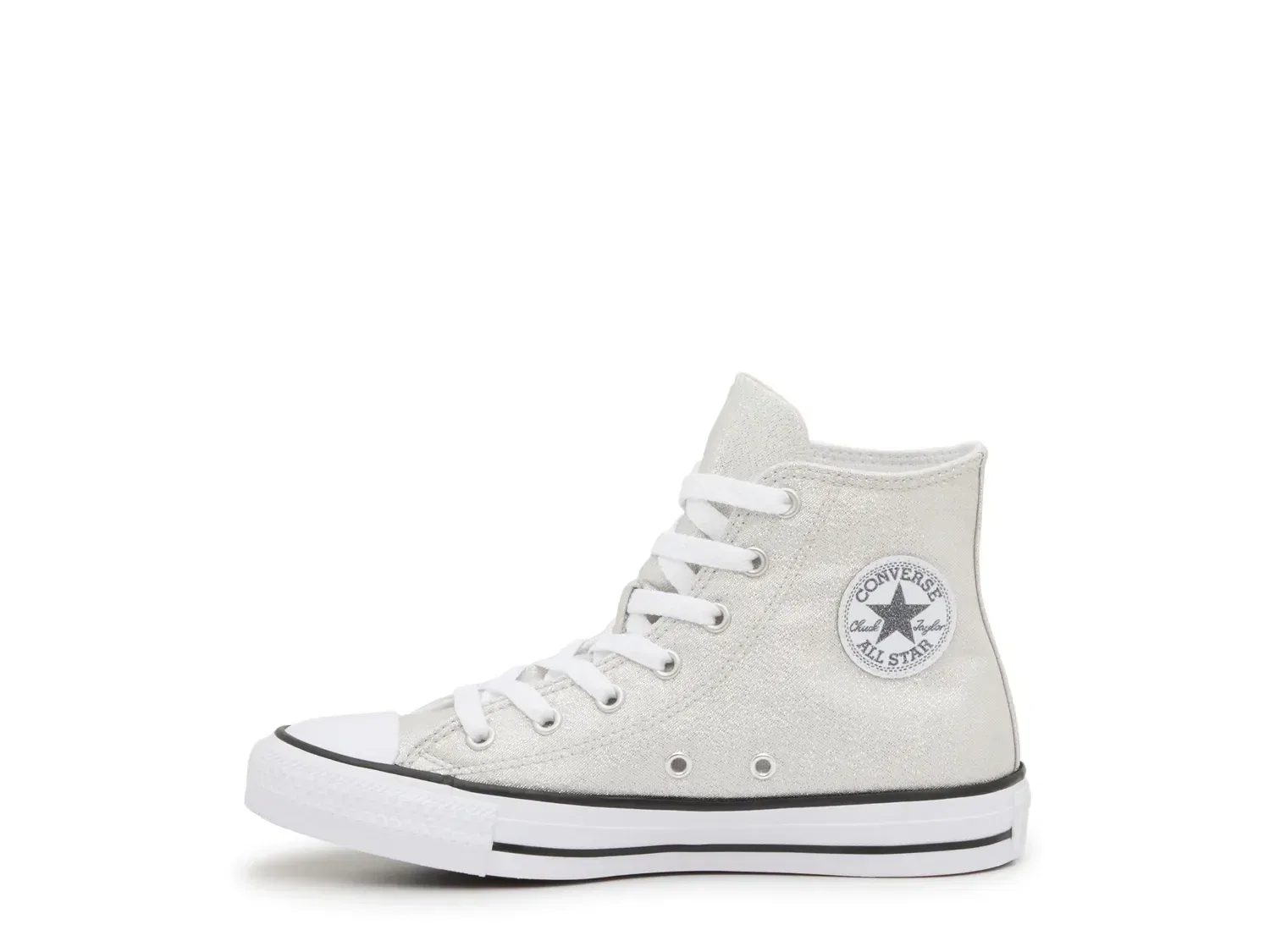 Кроссовки высокие Converse Chuck Taylor All Star Hi Glitter, серый с блестками — фото 3