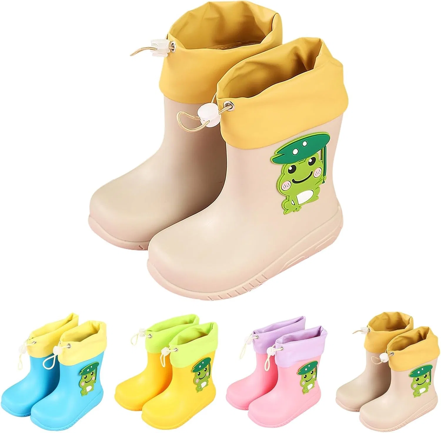 Детские сапоги дождевые с принтом динозавров Boys Girls Dinosaur Rain Boots, Khaki — фото 4