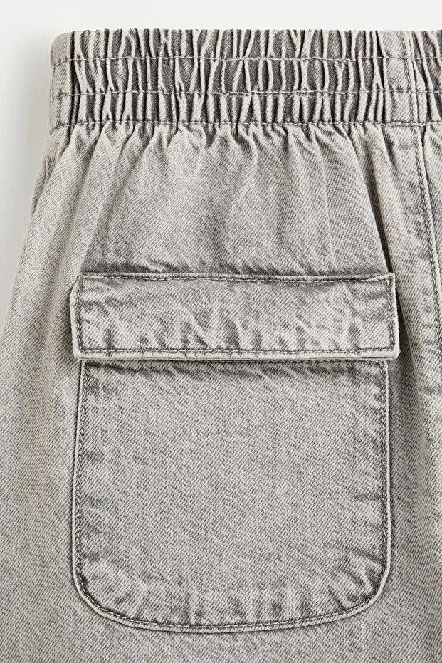 Детские шорты для девочек джинсовые карго Lefties, Light Gray — фото 4