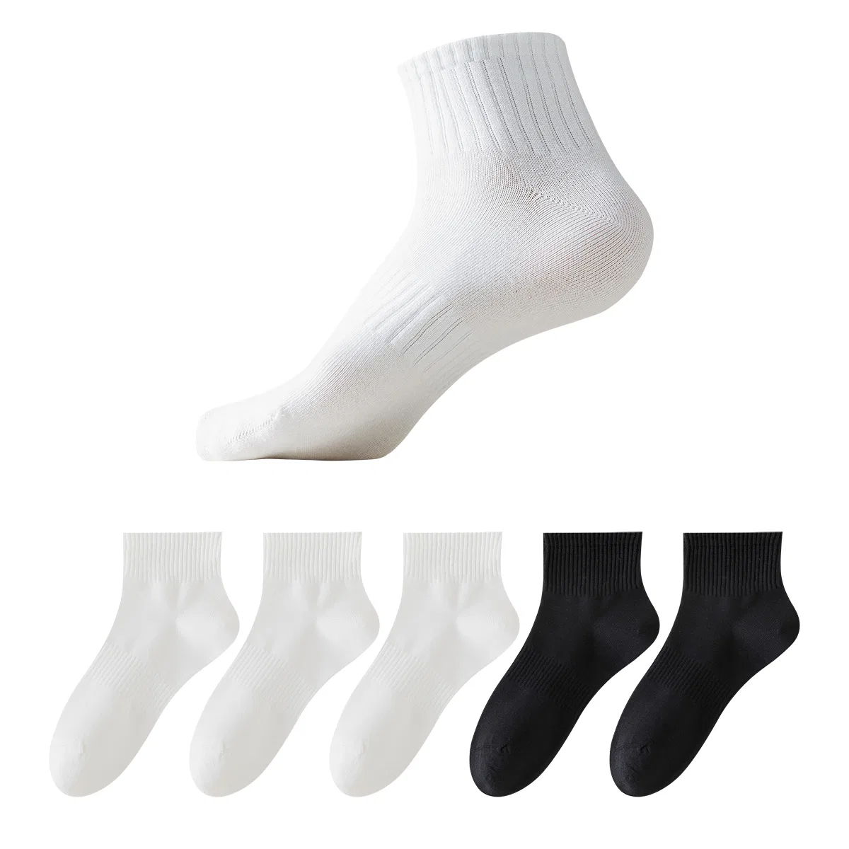 Детские носки-невидимки, комплект из 7 пар, Black 3+White 2+Gray 2, MIIOW — фото 3