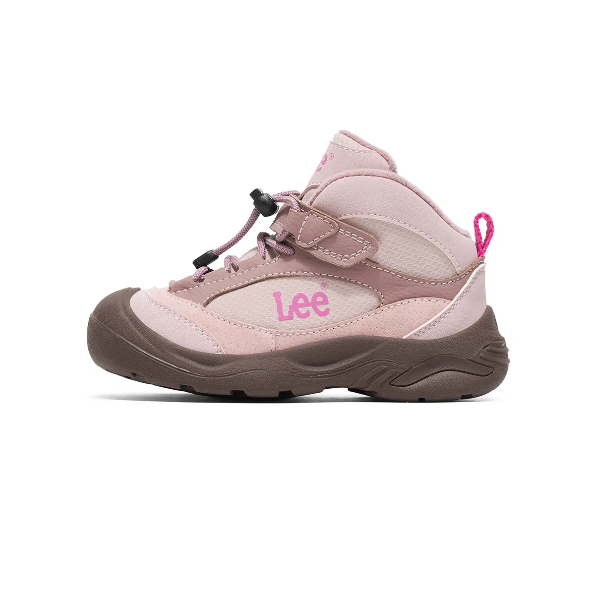 Детские зимние ботинки из экокожи с принтом Lee, Pink