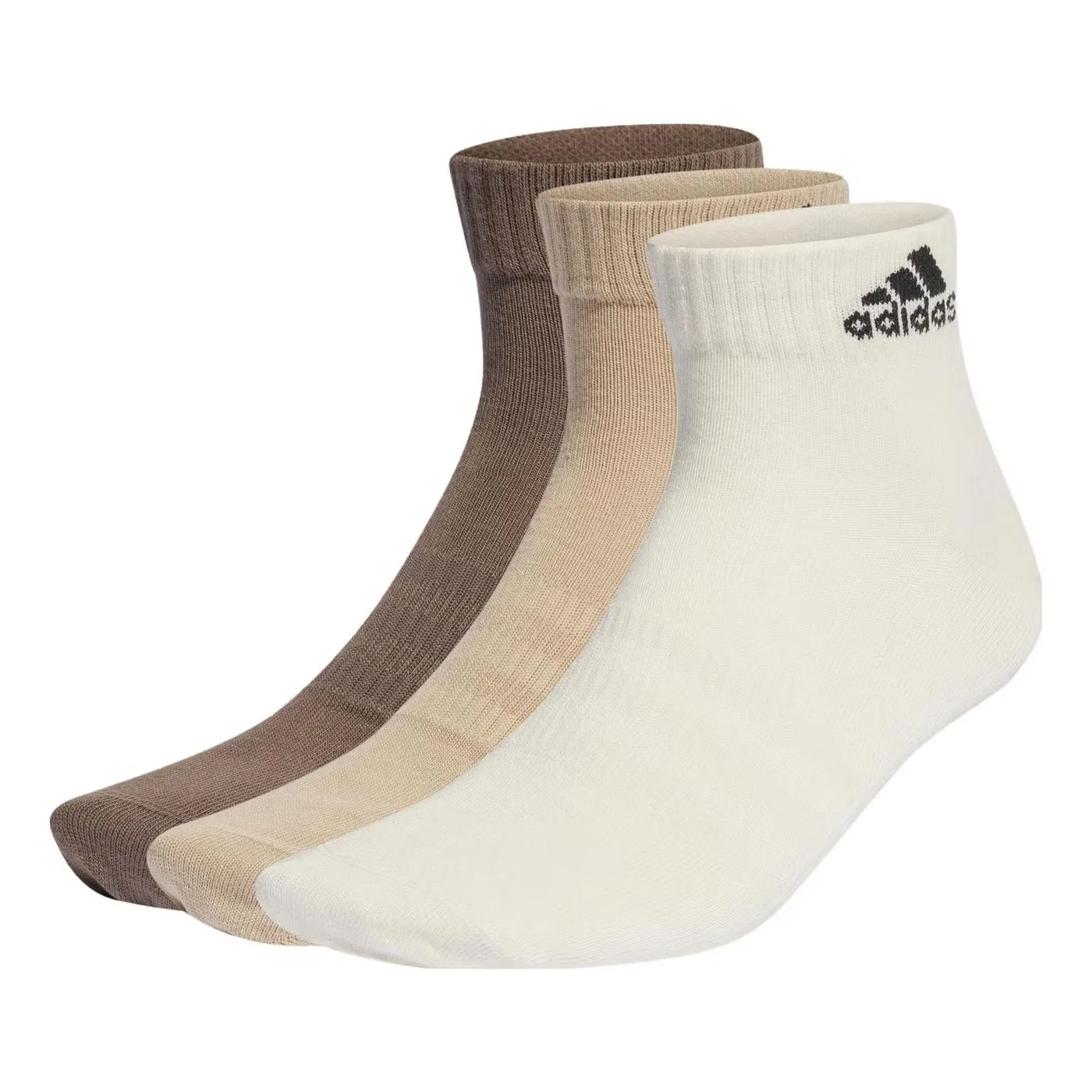 Носки низкие 3 пары Adidas, белый/бежевый/коричневый