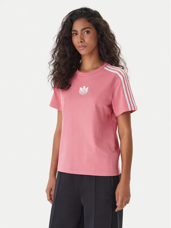 Футболка loose fit adicolor 3D Trefoil Adidas, розовый