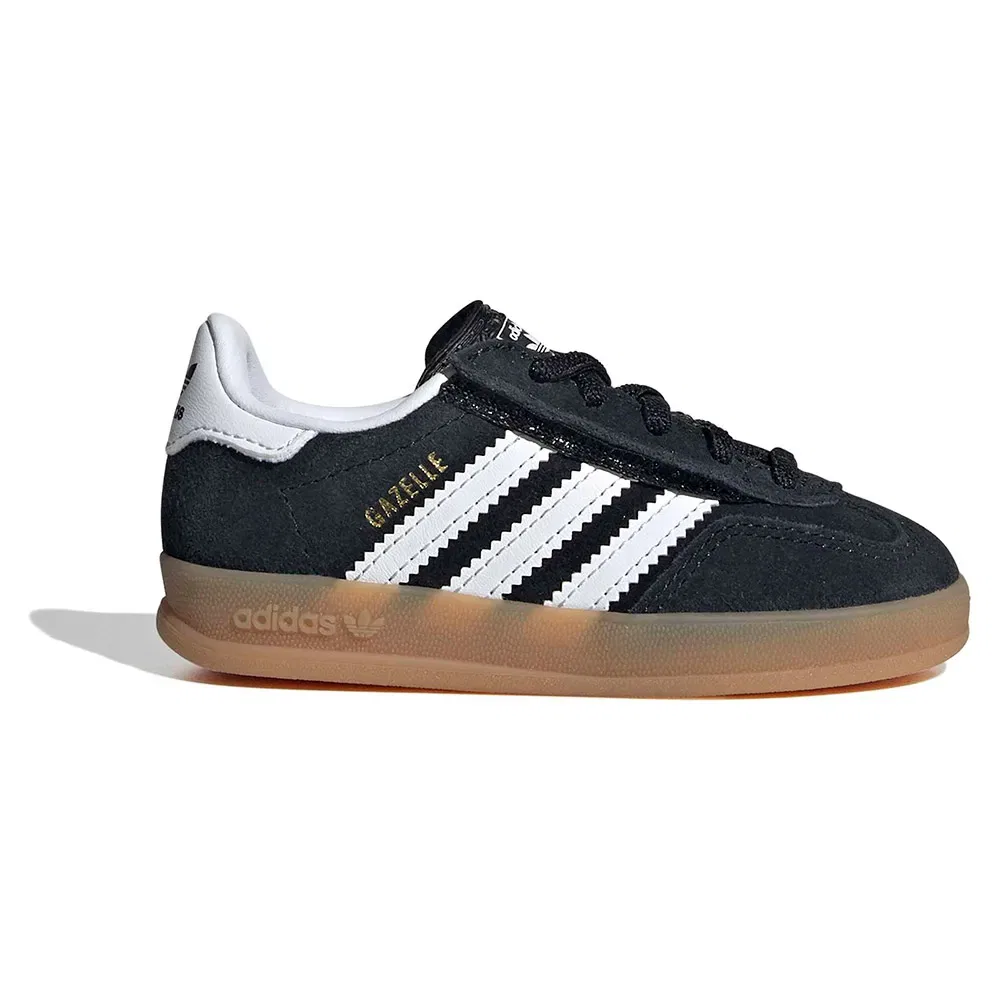 Кроссовки Gazelle Indoor с эластичной шнуровкой Adidas Originals, черный