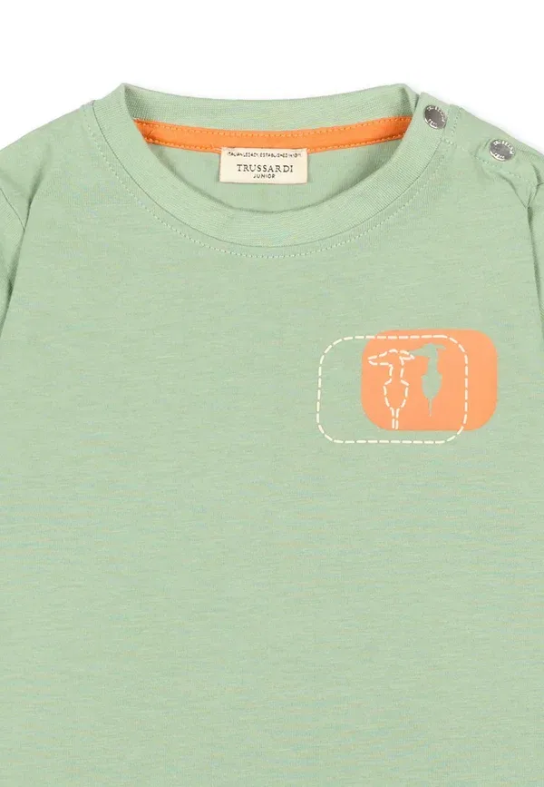 Футболка с принтом Tru Trussardi Junior, зеленый — фото 3