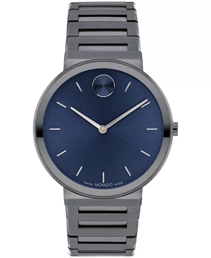 

Мужские часы Bold Horizon, швейцарские кварцевые серые стальные часы с ионным покрытием, 40 мм Movado