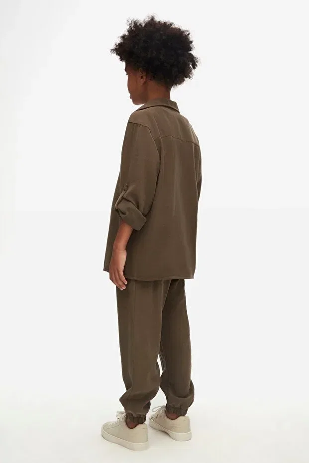 Детская рубашка для мальчиков хлопковая Orly Generic Brands, Khaki — фото 2