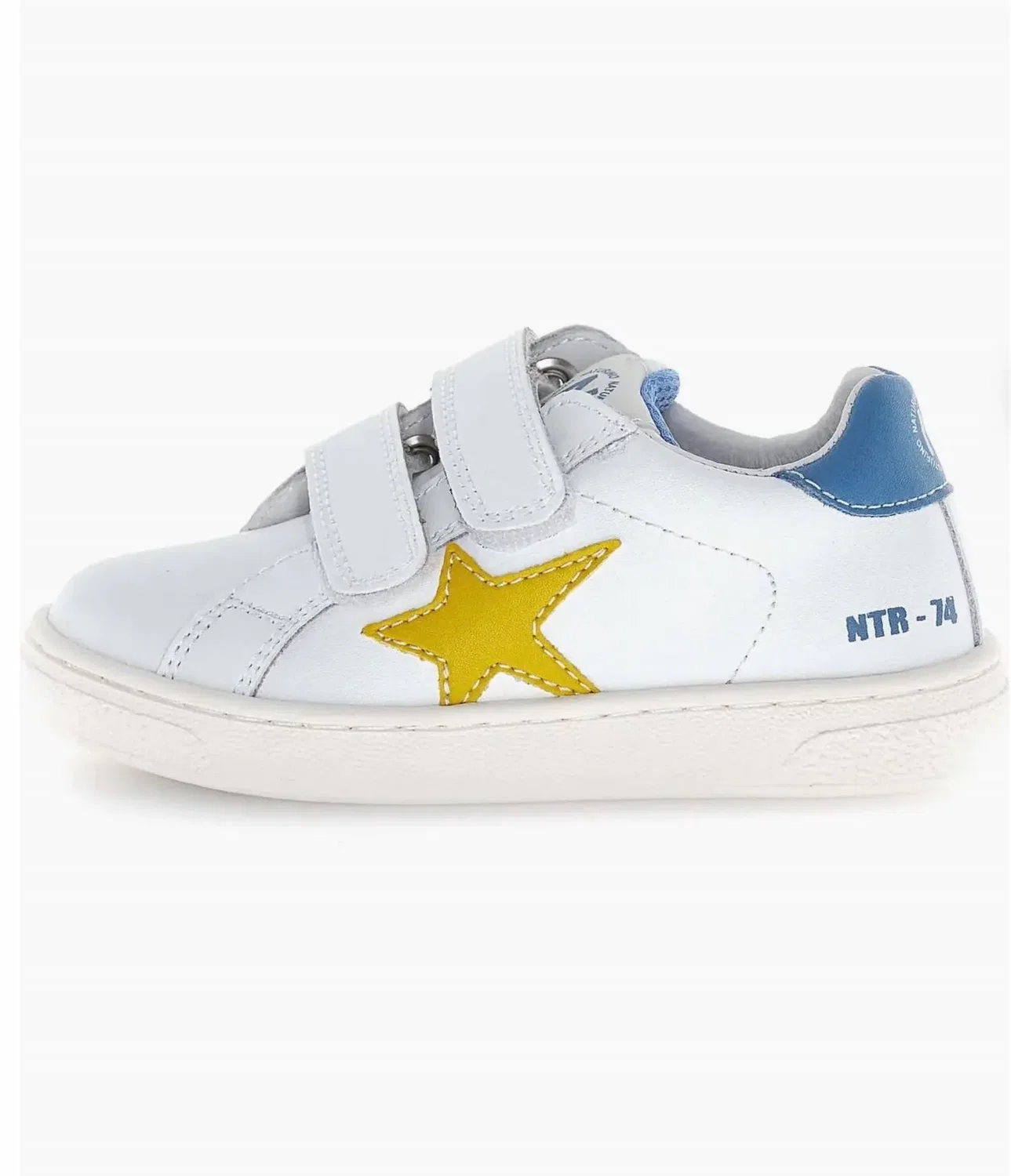 Детские кроссовки с двойной застежкой и звездой Pinn Vl Double Strap Star Naturino, White/Yellow/Mare — фото 2